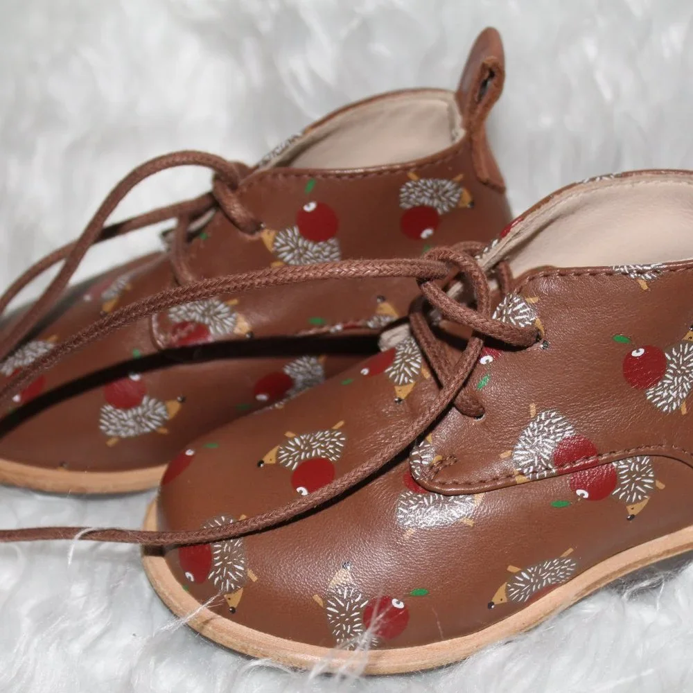 MANUELA De JUAN Handmade Leather baby ankle shoes sz EU 19 (US 3 1/2-4) NEW